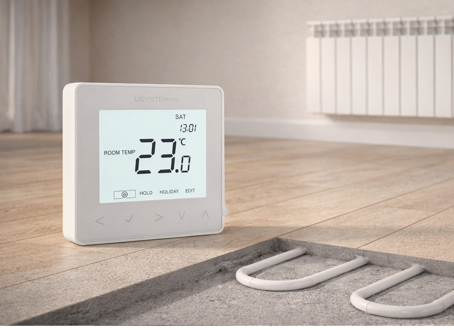 Двухканальный термостат TWD-9 управление двумя зонами радиатор и теплый пол